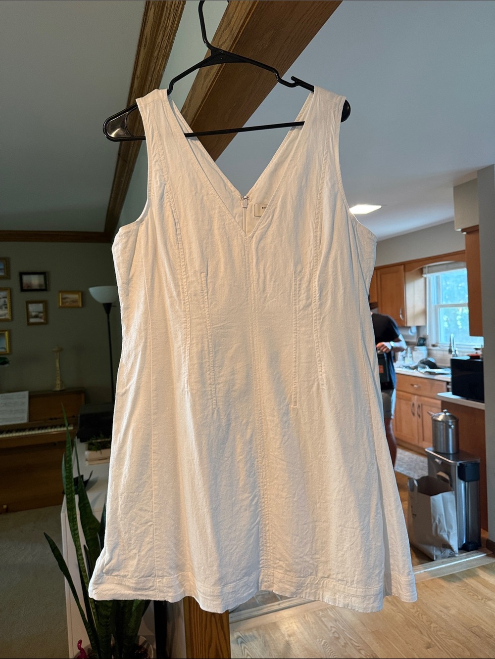 Linen Midi white bridal era dress